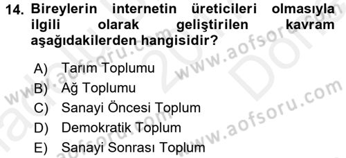 Film ve Video Kültürü Dersi 2017 - 2018 Yılı (Final) Dönem Sonu Sınav Soruları 14. Soru