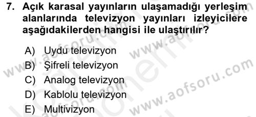 Film ve Video Kültürü Dersi 2017 - 2018 Yılı (Final) Dönem Sonu Sınav Soruları 7. Soru