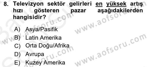 Film ve Video Kültürü Dersi 2017 - 2018 Yılı (Final) Dönem Sonu Sınav Soruları 8. Soru