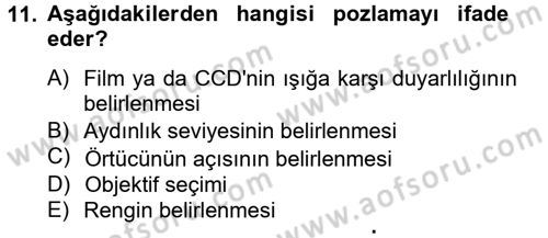 Film ve Video Yapımı Dersi 2012 - 2013 Yılı (Vize) Ara Sınav Soruları 11. Soru