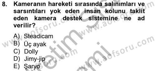 Film ve Video Yapımı Dersi 2012 - 2013 Yılı (Vize) Ara Sınav Soruları 8. Soru