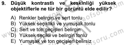 Film ve Video Yapımı Dersi 2012 - 2013 Yılı (Final) Dönem Sonu Sınav Soruları 9. Soru