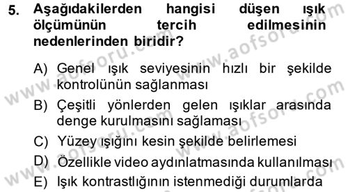 Film ve Video Yapımı Dersi 2013 - 2014 Yılı (Final) Dönem Sonu Sınav Soruları 5. Soru