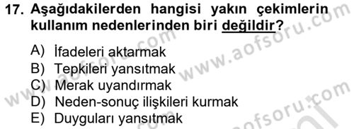 Film ve Video Yapımı Dersi 2013 - 2014 Yılı Tek Ders Sınav Soruları 17. Soru