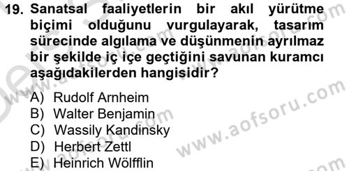 Film ve Video Yapımı Dersi 2013 - 2014 Yılı Tek Ders Sınav Soruları 19. Soru