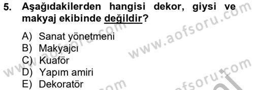 Film ve Video Yapımı Dersi 2014 - 2015 Yılı (Vize) Ara Sınav Soruları 5. Soru