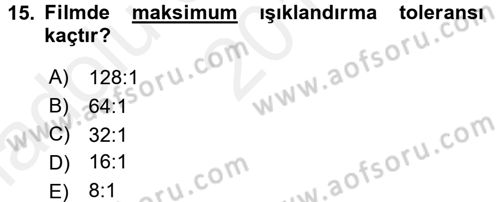 Film ve Video Yapımı Dersi 2015 - 2016 Yılı (Vize) Ara Sınav Soruları 15. Soru