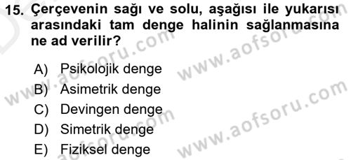 Film ve Video Yapımı Dersi 2015 - 2016 Yılı Tek Ders Sınav Soruları 15. Soru