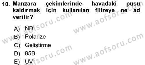 Film ve Video Yapımı Dersi 2016 - 2017 Yılı 3 Ders Sınav Soruları 10. Soru