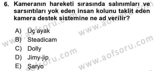 Film ve Video Yapımı Dersi 2016 - 2017 Yılı (Vize) Ara Sınav Soruları 6. Soru