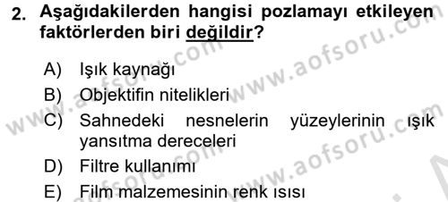 Film ve Video Yapımı Dersi 2016 - 2017 Yılı (Final) Dönem Sonu Sınav Soruları 2. Soru