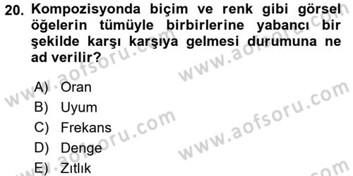 Film ve Video Yapımı Dersi 2017 - 2018 Yılı 3 Ders Sınav Soruları 20. Soru