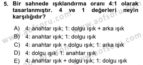 Film ve Video Yapımı Dersi 2017 - 2018 Yılı 3 Ders Sınav Soruları 5. Soru