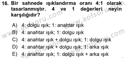 Film ve Video Yapımı Dersi 2017 - 2018 Yılı (Vize) Ara Sınav Soruları 16. Soru