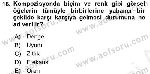 Film ve Video Yapımı Dersi 2017 - 2018 Yılı (Final) Dönem Sonu Sınav Soruları 16. Soru