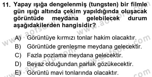Film ve Video Yapımı Dersi 2018 - 2019 Yılı 3 Ders Sınav Soruları 11. Soru