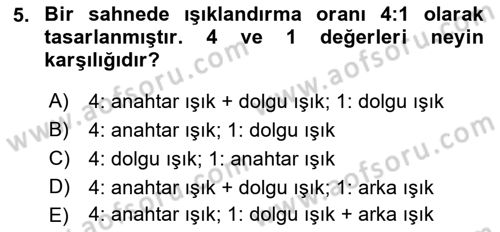 Film ve Video Yapımı Dersi 2018 - 2019 Yılı 3 Ders Sınav Soruları 5. Soru