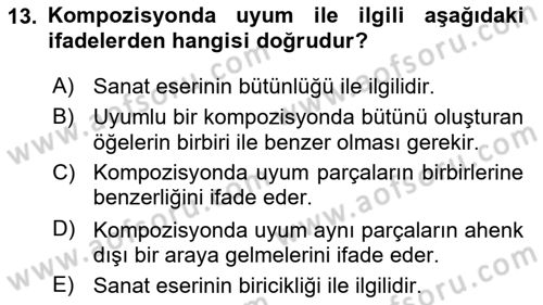 Film ve Video Yapımı Dersi 2018 - 2019 Yılı (Final) Dönem Sonu Sınav Soruları 13. Soru