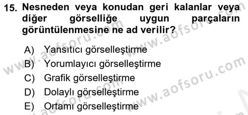 Film ve Video Yapımı Dersi 2018 - 2019 Yılı (Final) Dönem Sonu Sınav Soruları 15. Soru