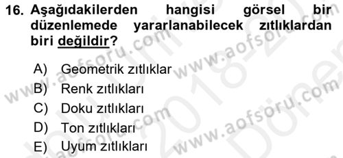 Film ve Video Yapımı Dersi 2018 - 2019 Yılı (Final) Dönem Sonu Sınav Soruları 16. Soru