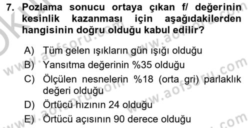Film ve Video Yapımı Dersi 2018 - 2019 Yılı Yaz Okulu Sınav Soruları 7. Soru