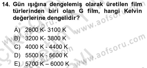 Film ve Video Yapımı Dersi 2020 - 2021 Yılı Yaz Okulu Sınav Soruları 14. Soru