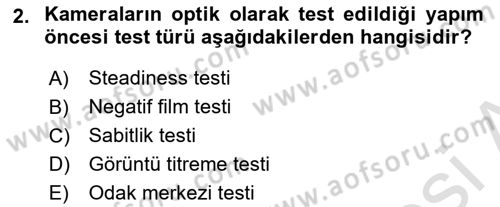 Film ve Video Yapımı Dersi 2020 - 2021 Yılı Yaz Okulu Sınav Soruları 2. Soru