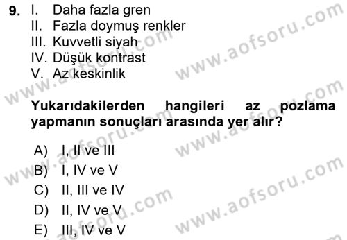 Film ve Video Yapımı Dersi 2020 - 2021 Yılı Yaz Okulu Sınav Soruları 9. Soru