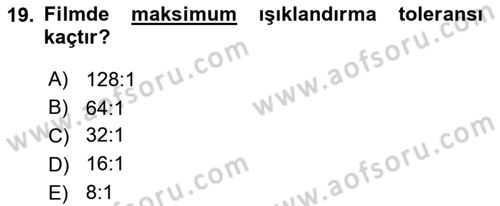 Film ve Video Yapımı Dersi 2021 - 2022 Yılı (Vize) Ara Sınav Soruları 19. Soru