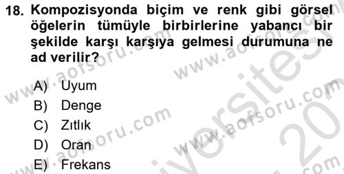 Film ve Video Yapımı Dersi 2021 - 2022 Yılı (Final) Dönem Sonu Sınav Soruları 18. Soru