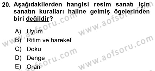 Film ve Video Yapımı Dersi 2021 - 2022 Yılı Yaz Okulu Sınav Soruları 20. Soru