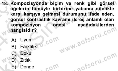Film ve Video Yapımı Dersi 2022 - 2023 Yılı Yaz Okulu Sınav Soruları 18. Soru