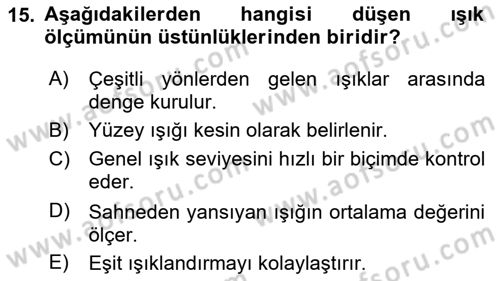 Film ve Video Yapımı Dersi 2023 - 2024 Yılı (Vize) Ara Sınav Soruları 15. Soru