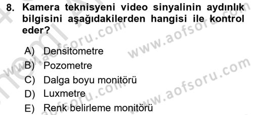 Film ve Video Yapımı Dersi 2023 - 2024 Yılı (Vize) Ara Sınav Soruları 8. Soru