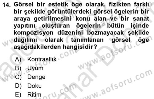 Film ve Video Yapımı Dersi 2023 - 2024 Yılı (Final) Dönem Sonu Sınav Soruları 14. Soru