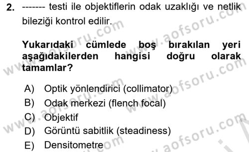 Film ve Video Yapımı Dersi 2023 - 2024 Yılı (Final) Dönem Sonu Sınav Soruları 2. Soru