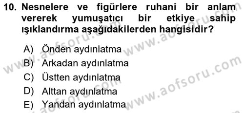 Film ve Video Yapımı Dersi 2023 - 2024 Yılı Yaz Okulu Sınav Soruları 10. Soru