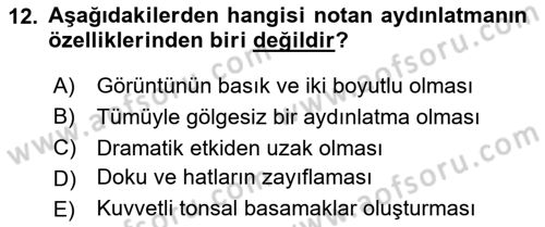 Film ve Video Yapımı Dersi 2024 - 2025 Yılı (Vize) Ara Sınav Soruları 12. Soru