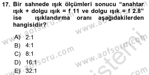 Film ve Video Yapımı Dersi 2024 - 2025 Yılı (Vize) Ara Sınav Soruları 17. Soru