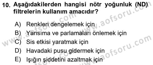 Film ve Video Yapımı Dersi 2024 - 2025 Yılı (Final) Dönem Sonu Sınav Soruları 10. Soru