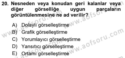 Film ve Video Yapımı Dersi 2024 - 2025 Yılı (Final) Dönem Sonu Sınav Soruları 20. Soru