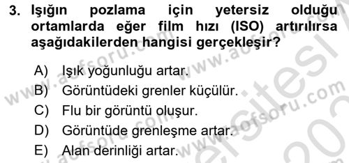 Film ve Video Yapımı Dersi 2024 - 2025 Yılı (Final) Dönem Sonu Sınav Soruları 3. Soru