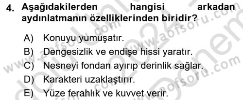 Film ve Video Yapımı Dersi 2024 - 2025 Yılı (Final) Dönem Sonu Sınav Soruları 4. Soru