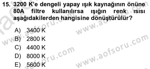 Film ve Video Yapımı Dersi 2024 - 2025 Yılı Yaz Okulu Sınav Soruları 15. Soru