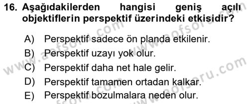 Film ve Video Yapımı Dersi 2024 - 2025 Yılı Yaz Okulu Sınav Soruları 16. Soru