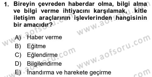 Televizyon Program Yapımı Dersi 2016 - 2017 Yılı 3 Ders Sınav Soruları 1. Soru