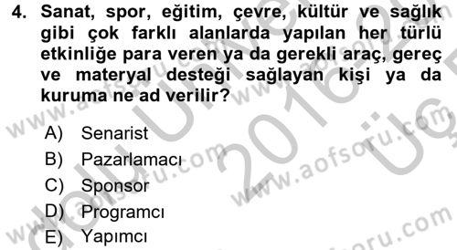 Televizyon Program Yapımı Dersi 2016 - 2017 Yılı 3 Ders Sınav Soruları 4. Soru