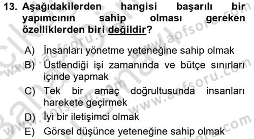 Televizyon Program Yapımı Dersi 2016 - 2017 Yılı (Final) Dönem Sonu Sınav Soruları 13. Soru