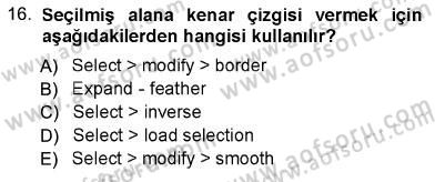 Sayısal Fotoğraf İşleme Teknikleri Dersi Ara Sınavı Deneme Sınav Soruları 16. Soru