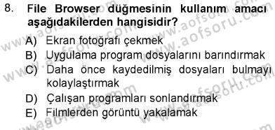 Sayısal Fotoğraf İşleme Teknikleri Dersi 2012 - 2013 Yılı (Vize) Ara Sınav Soruları 8. Soru